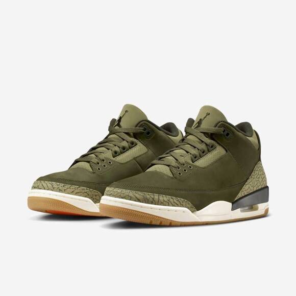 NEW NIKE men's air jordan 3 retro shoes in medium olive